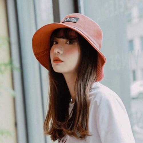 2019 Cute wind girl heart fisherman hat female summer wild love skin letter letter Japanese hat female fashion tide