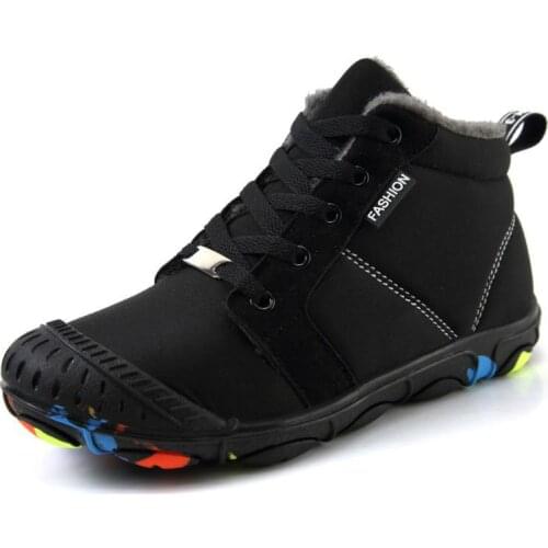 Winter Kids Boots for Boys Ankle Snow Boot Girls Warm Cotton Shoes Rubber Non-slip Waterproof Cloth Plush Children Martin Boots