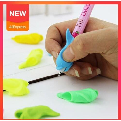 1 Pc Silicone Children Pencil Holder Tools Silicone Tools Correction Grip Aid Finger Ergonomic Writing Posture Two A5S6