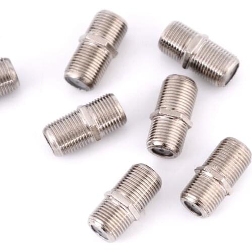 10pcs/Pack F Type Coupler Adapters Connectors Female F/F Jack RG6 Coax Coaxial Cable Used In Video Connectors High Quality