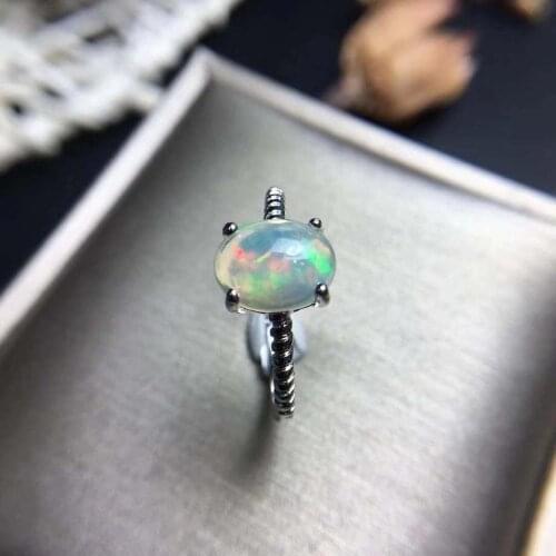 100% Opal Ring natural And Real Opal gemstone classic ring in 925 sterling silver gemstone jewelry