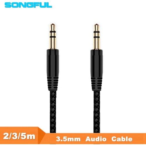 5m / 3m / 2m Male to Male 3.5mm AUX Audio Extension Cable Cord 3.5 Auxiliary Headphone Earphone Wire Speaker Stereo Audio Cables