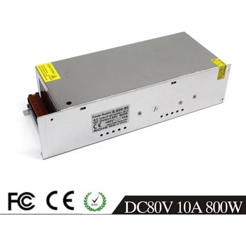 80V 10A 800W Switching Power Supply Driver Transformers 220V AC DC80V SMPS for CNC Machine CCTV Stepper Motors 3D Printer