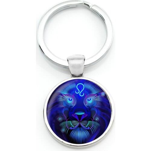 Galaxy 12 Constellation Key Chain Ring Zodiac Sign Horoscope Astrology Planisphere Keychain Keyring Keyfob Anneau Porte Clef