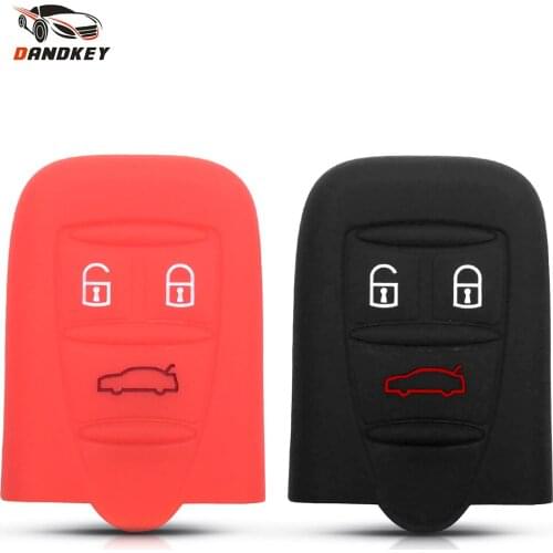 Dandkey For Alfa Romeo Brera 159 GT 946 Spider 156 Q4 3 Buttons Silicone Rubber Car Key Case Cover Auto Remote Smart Key Chain