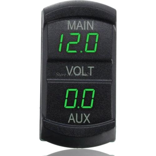 Dual Voltmeter Voltage Battery Monitor LED Display Indicator 12V-24V Car Boat Blue, Red, Green Whosale&Dropship