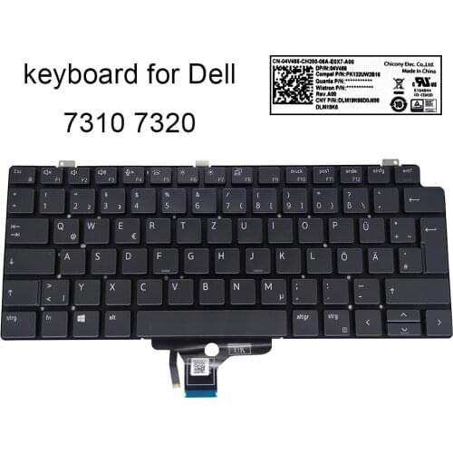Germany Backlit Keyboard for Dell 7320 Latitude 7310 2 in 1 GE GR German Euro notebook keyboards laptop sales part 04V466 DLM19K