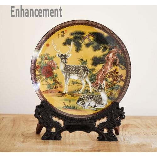 Jingdezhen Famille Rose Ceramics Plate New Design Decorative Porcelain Plate Modern Living Room Handicraft