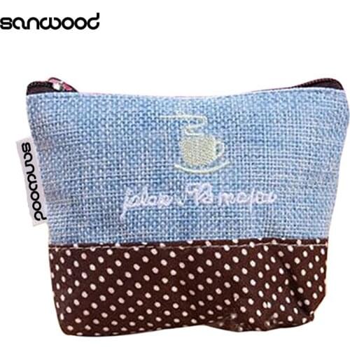 Coin Purses Women Purse for Coins Childrens Wallet Kids Wallets Retro Cotton Handbag Pouch Wallet Money Bag Case ZipperCarteira