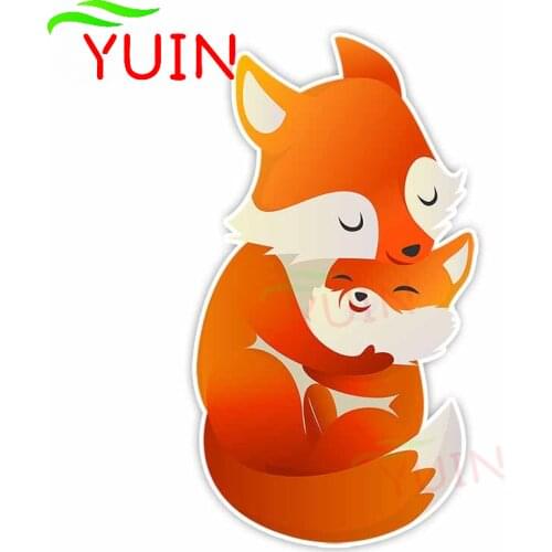 Beautiful Cute Animal Foxs Love Cartoon Style Car Sticker Motorcycle Cars Accessories PVC Decoration Waterproof Decal 18*8cm
