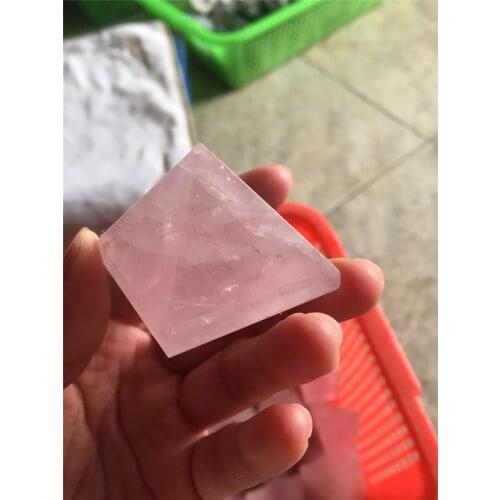 Love gemstone 100% Natural pink rose quartz Crystal pyramid Healing handmade Crystal Quartz triangle pyramid wholesale