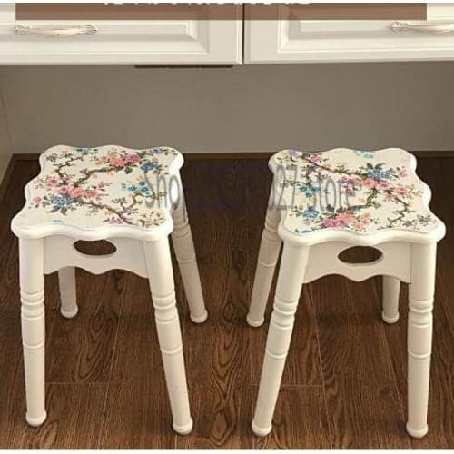 European-style Solid Wood Fashion Creative Dining Table Stool Chair Modern Bench Nordic Complete Living Room Dining Stool