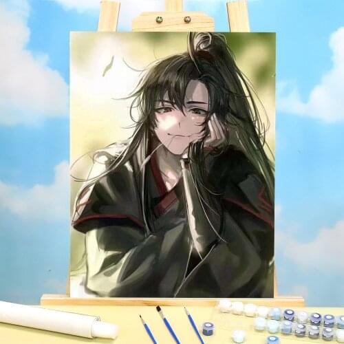 Mo Dao Zu Shi DIY Paint By Numbers Set Acrylic Paints 40*50 Canvas Pictures Decoration For Kids Handicraft Art