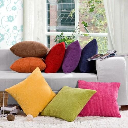 Nordic Cushion Covers Super Soft Striped Velvet Corduroy Home Decorative Pillow Cover For Sofa 43x43cm Decorative Pillow Case