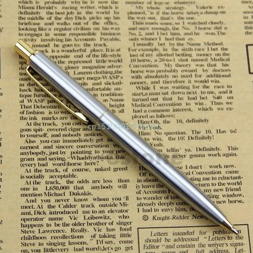 NEW Stainless Steel Metal Ballpoint Pen BAOER37 Silver Trim