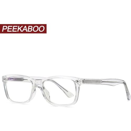 Peekaboo tr90 anti blue light glasses for computer men transparent rectangle prescription eyeglass frames women gift items