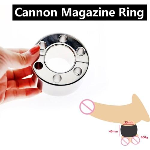 Cannon Ball Stretcher Scrotum Pendant Ball Stretcher Testis Weight Cock Ring Penis Restraint Stainless Steel Sex Toys for Men