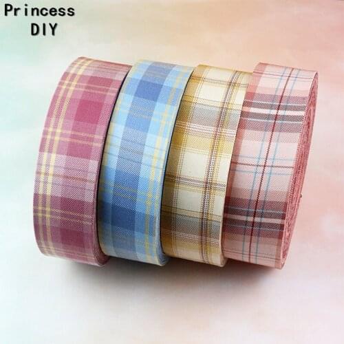 Princess 5M Woven Cloth Layering Tape 3/8 1 2" Cotton Fabric Ribbon Tartan DIY Hair Bow Tie Collar Corsage Sewing Craft Materia