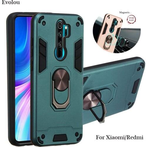2 in 1 Anti-knock Armor Case for Redmi Note 8T 8 7 6 Pro 4X Bumper Shockproof Case with Ring Holder for xiaomi CC9 Note 10 Pro