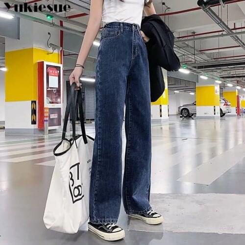 Ripped Jeans For Women Blue Loose Vintage Female Fashion Women High Waist wide leg denim pants Mom Jeans Woman Casual Jeans