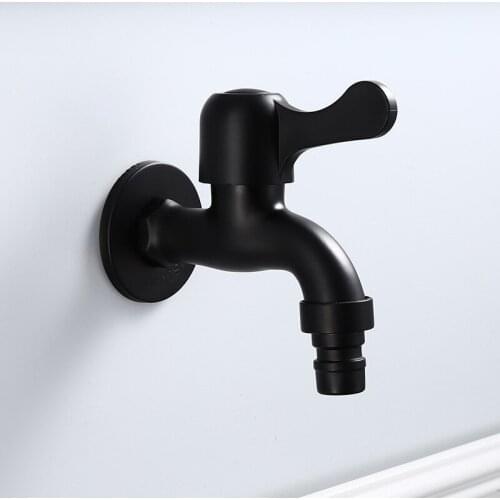 Washing Machine Faucet Mop Black Bathroom Faucet Stainless Steel Tap Outdoor Garden Tap Kitchen Tap WC Bibcock