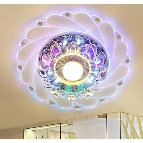 Modern LED Crystal Ceiling Light Circular Mini Ceiling Lamp Luminarias Rotunda Light For Living Room Aisle Corridor Kitch