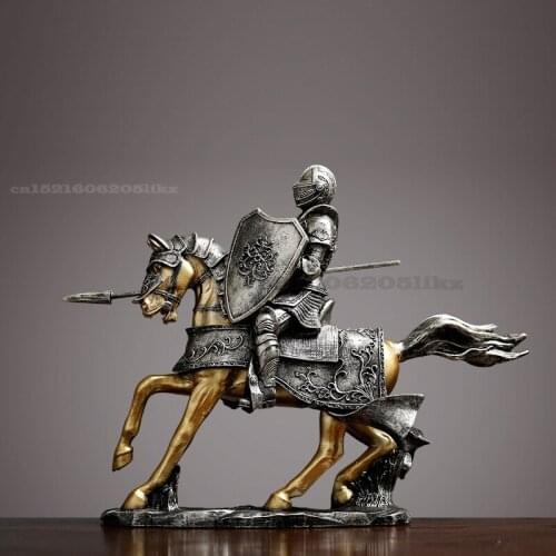 Ancient Rome Ornament Armor Warrior Character Model of Hero Living Room decors Iron Crafts Soldiers Statue Figure bar decor Gift