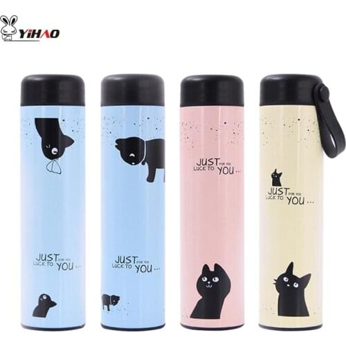 YiHAO 500ML Stainless Steel Cartoon Creative Vacuum Flasks Thermoses Portable 201 Stainless Steel Vacuum Flasks Cups Bottle