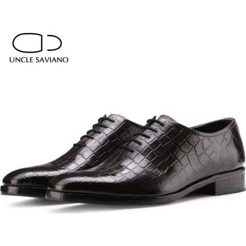 Uncle Saviano Oxford Designer Wedding Business Man Shoe Dress Fashion Best Men Shoes Bridegroom Luxury Leather Handmade Shoes