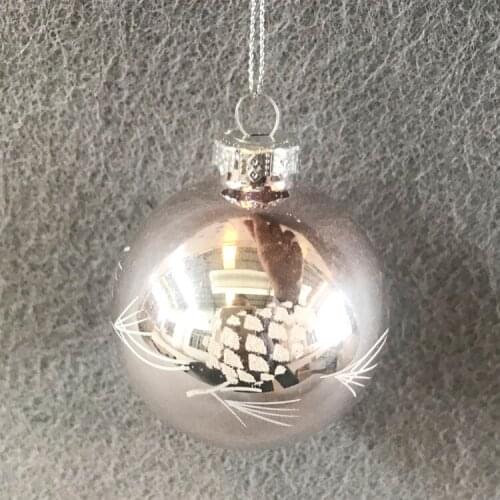 Christmas tree ornaments glass ornaments small pieces shopping mall layout window foreign trade 6.5cm gray painted ball