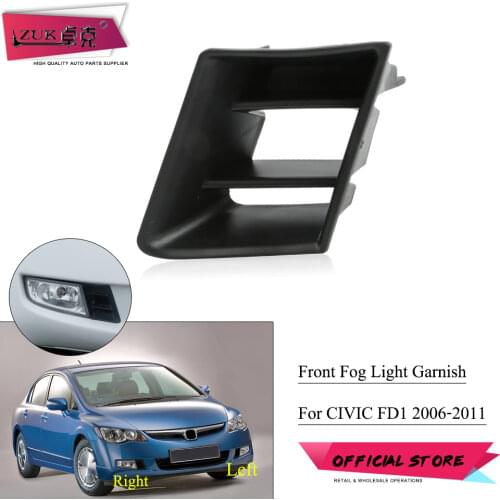 ZUK Front Bumper Fog Light Garnish Fog Lamp Cover For HONDA CIVIC FD1 2006 2007 2008 2009 2010 2011 71109-SNB-000 71104-SNB-000
