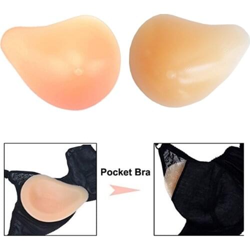 1 Pair Fake Boobs Booster Crossdresser Removeable Bra Cushion Silicone Shapes Breast C Cup Bra Insert Pads Breast Enhancer