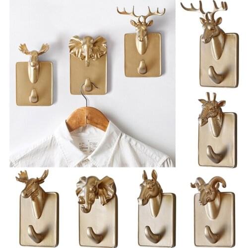 1Pc Creative Wall-mounted Animal Sticky Coat Hook Multifunctional Key Clothes Hanger