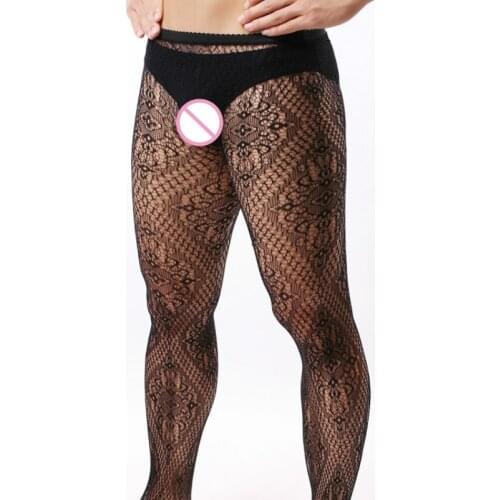 1Pcs Mens Tights Sheer Pantyhose Summer Man Sexy Stockings Ripped Retro Male Underwear Carved Style Sexy Clothing Calcetines