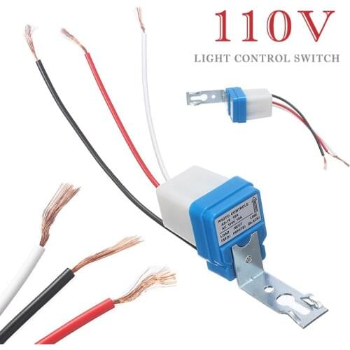 1pc Light Control Switch AC 110V 10A 50-60Hz Automatic Auto On Off Photocell Street Light Switch Photo Control Sensor