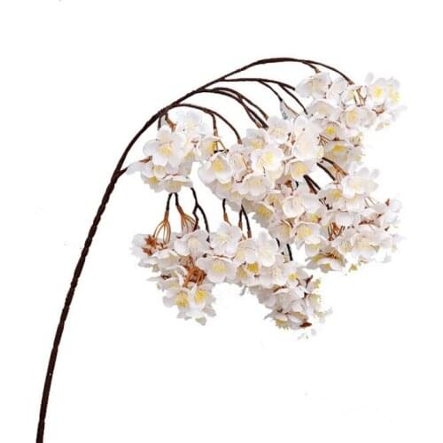12 pcs Hanging Cherry Blossoms Artificial Cherry Blossoms Flowers Silk Flowers for Wedding Home Wall Decoration