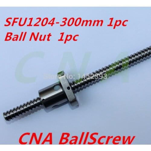 1204 Ball Screw SFU1204 300mm Rolled Ballscrew with single Ballnut for CNC parts