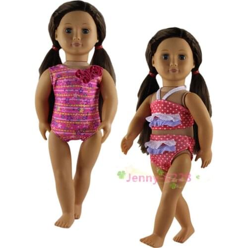 2 Set Doll Clothes Swimming Suit for 18" American Doll Bikini
