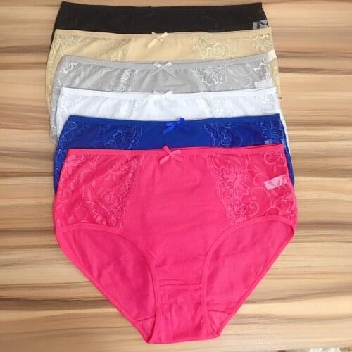 2 Pieces Cotton Panties Female Underpants Sexy Lace Women Briefs Underwear Plus Size 2XL/XXXXL Bragas Mujer Panty Lingerie Femme