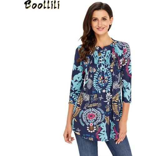 Boollili 2020 Fashion Summer T Shirt Women Printed T-shirts For Women Tops Tee Shirt Femme Casual Pleated Womens Clothing