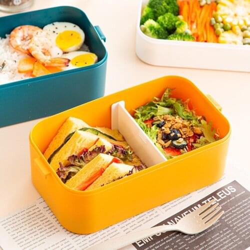 2021 Bulkhead lunch box food storage box plastic container camping supplies bento box meal preparation container bento lunch box