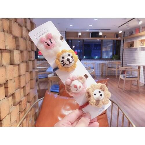 50pcs/lot DIY Simple Multi Lanolin Stereoscopic Hair Clip Cartoon Animal Hair Bands Hair Care & Styling Accessories Tools HA1661