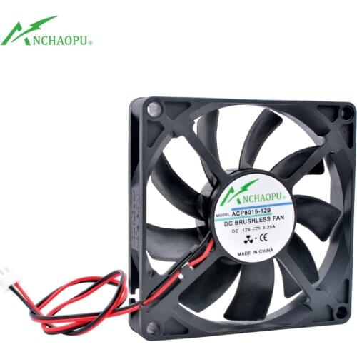 ACP8015 8cm 80mm fan 80x80x15mm DC5V 12V 24V 2pin cooling fan for router chassis power supply charger inverter