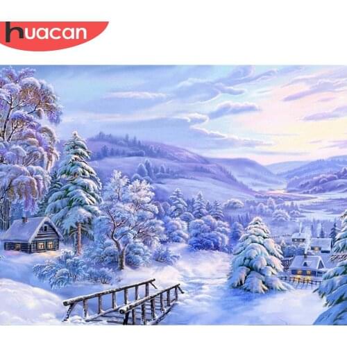 HUACAN Diamond Embroidery Landscape 5D DIY Diamond Painting Winter Snow Full Square/Round Drill Resin Decoration Home