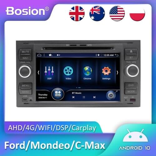 Bosion Quad core Android 10 Car DVD 2 Din car stereo for Ford Mondeo C-max focus galaxy S-max fusion ranger Multimedia Autoaudio