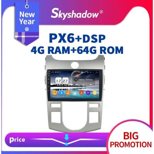 720P PX6 Car DVD Player DSP IPS Android 10 4GB RAM + 64GB Bluetooth Wifi GPS Map RDS Radio For kia CERATO FORTE 2008 - 2011 2012