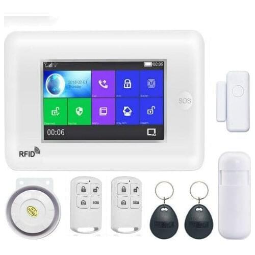3G Wireless WIFI Home Security Alarm KNIT 4.3inch IP Camera Burglar Alarm Sensor Android IOS APP Control Amazon Alexa
