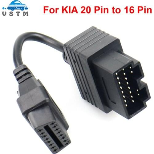 New Arrival OBD2 Cable For KIA 20 Pin To 16 Pin OBD OBDii Diagnostic Scanner Tool Code Reader For KIA 20Pin Adapter Cables