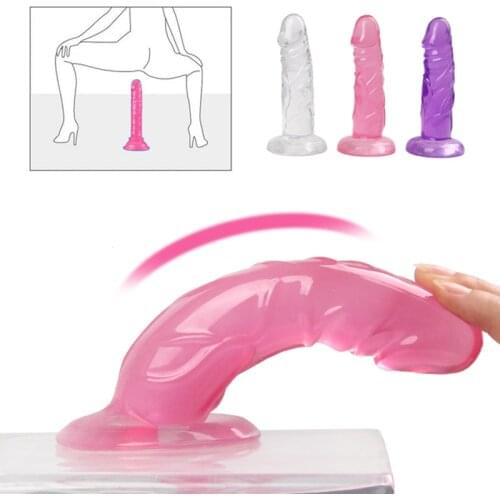 Transparent Soft Jelly Dildo Realistic Fake Dick Penis Butt Plug Sex Toys for Women Masturbator Vagina Adult Couple Anal Massage