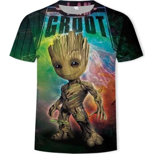 2020 Superhero Groot Movie guardian of the galaxy T-shirt Summer New Mens 3D Print Men And Women groot flowerpot groot tshirt